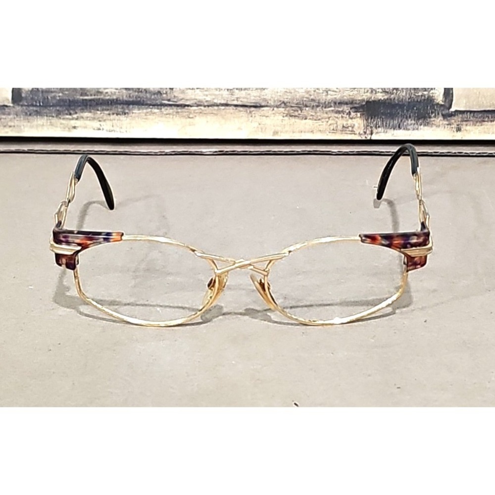 Vintage Cazal 253‎ 736 Ladies Glasses Frames Only Designer 57X19 Gold & Tortoise